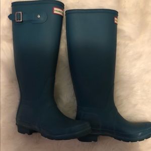 Tall hunter boots teal